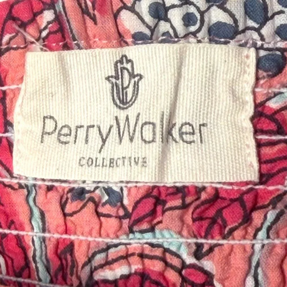 PERRY WALKER COLLECTIVE Annie Block Print Botanical Palm Beach Maxi Sundress - Picture 10 of 10